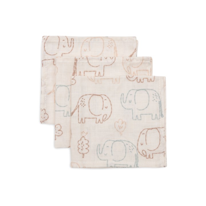 Serviette Gaze de Coton - Elephant Tales - 3 Unités