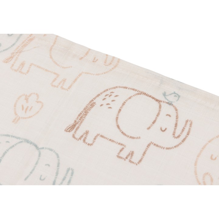 Serviette Gaze de Coton - Elephant Tales - 3 Unités