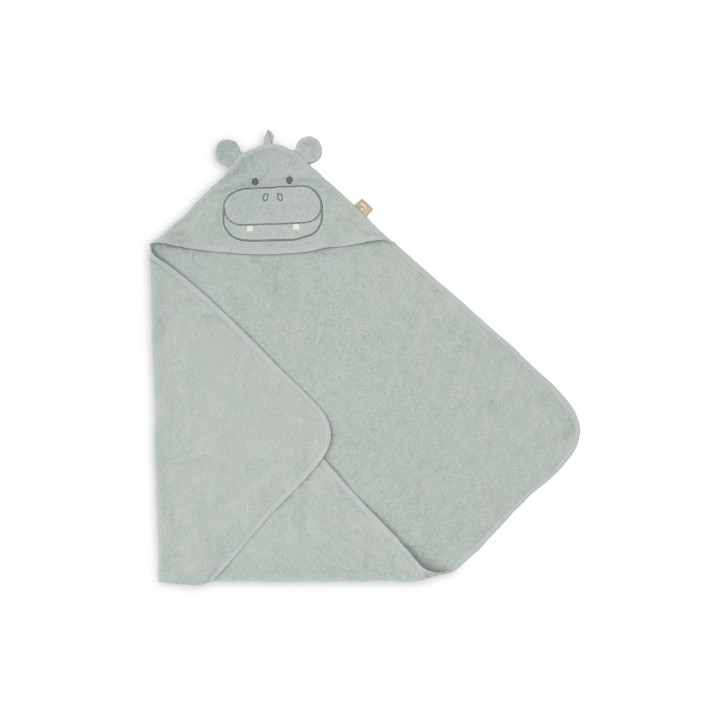 Cape de bain Éponge Hippo Happy en coton pour bébé – Jollein