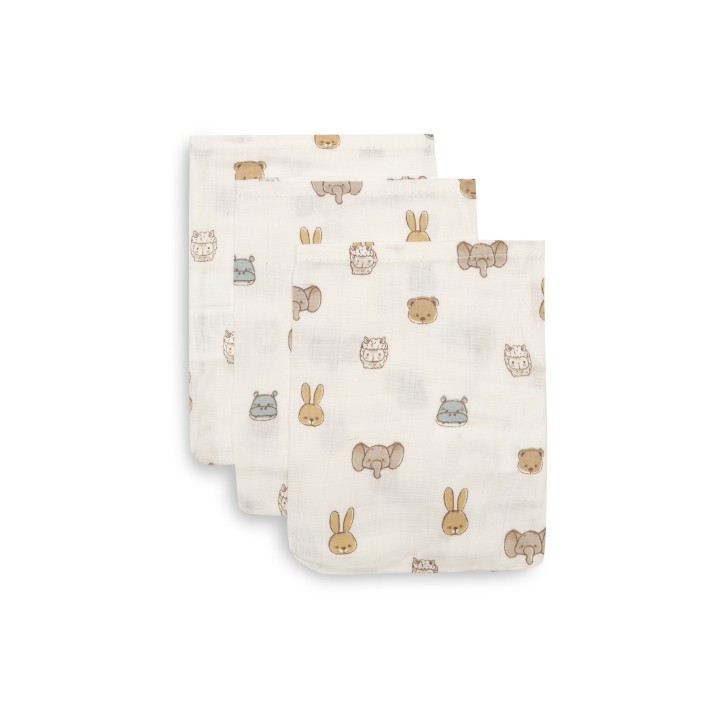 Gant de Toilette Gaze de Coton - Jollies - 3 Unités