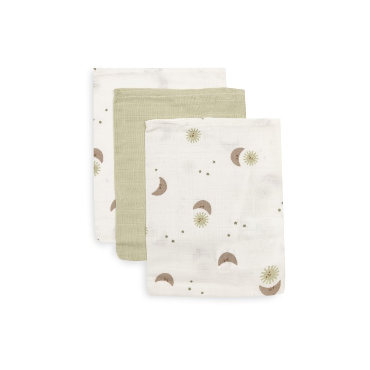 Gant de Toilette Gaze de Coton - Over the Moon - 3 Unités