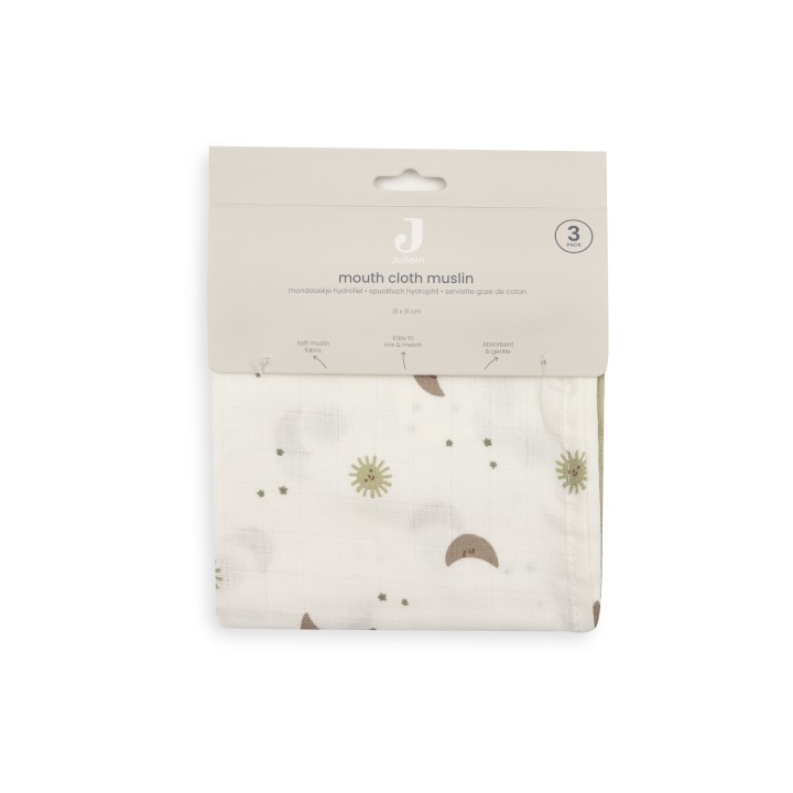 Serviette Gaze de Coton - Over the Moon - 3 Unités – Jollein
