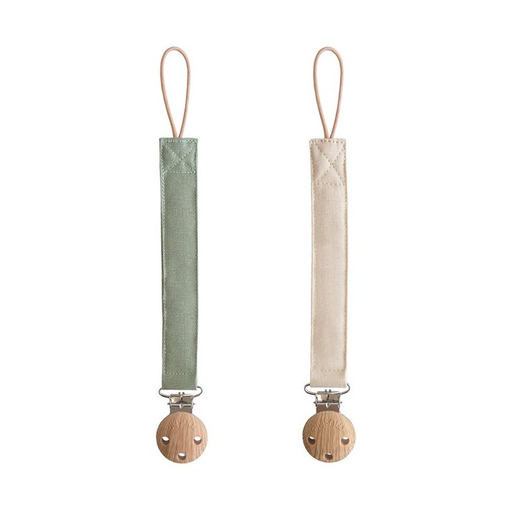 Attache-tétine en lin (lot de 2)