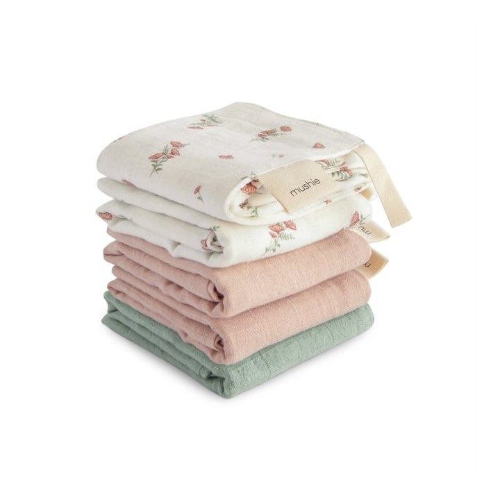 Gant de toilette en mousseline de coton (lot de 5)