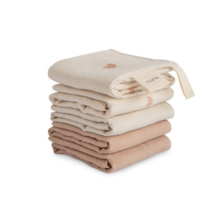 Gant de toilette en mousseline de coton (lot de 5)
