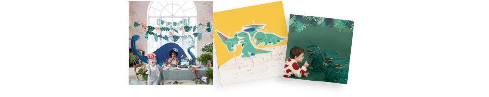 FÊTE A THEME : DINOSAURES | Guirlandes, déguisements, bougies, serviettes !